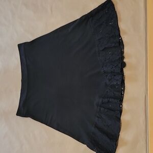Xylem Size S Black Bamboo, Organic Cotton, Spandex Calypso Ruffle Lace Skirt EUC
